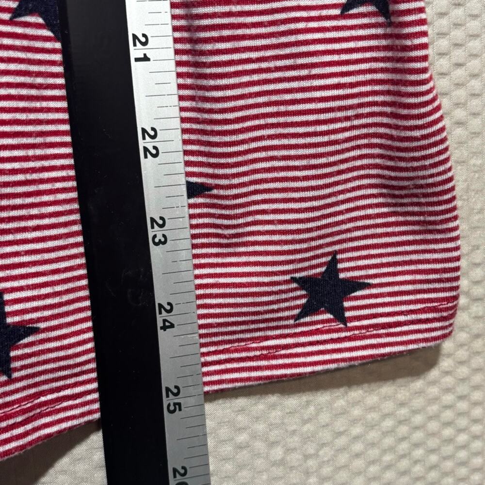 Chris & Carol Women's Medium Red White Star Stripe Bell Sleeve Top USA Patriotic - Picture 6 of 7